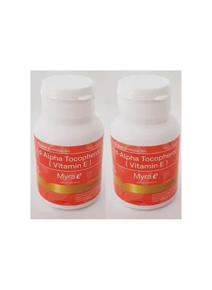 60 Capsules Myra E 400 IU Vitamin E d-Alpha Tocopherol by Myra E